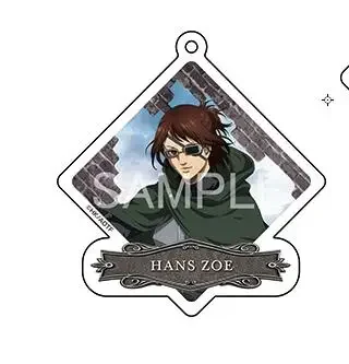 Game Hanji Zoe Eren Yeager Levi Ackerman Mikasa Keychain Doll Anime Acrylic Keyring for Gift