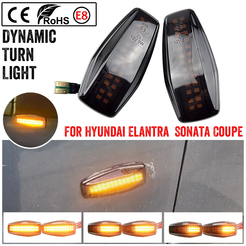 

2x LED Dynamic Side Marker Light Turn Repeater Lamps For Hyundai I10 Accent Coupe Click Elantra Lavita Excel 2 Getz Prime Lavita