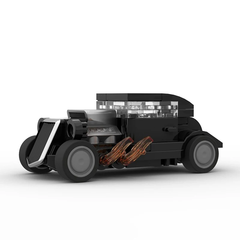 Bloques de Construcción MOC Tiny Hot Rod, Modelo de Carreras Clásico, Juguetes de Construcción, Regalos para Niños, Bloques de Construcción con Tecnología Speed Champion