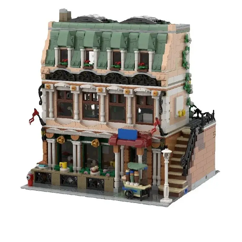Juego de edificios para casa de cafetería, arquitectura de tienda de ciudad, conjunto de bloques de construcción Modular, Kit de modelo, juguetes creativos DIY, regalo, 2693 Uds.