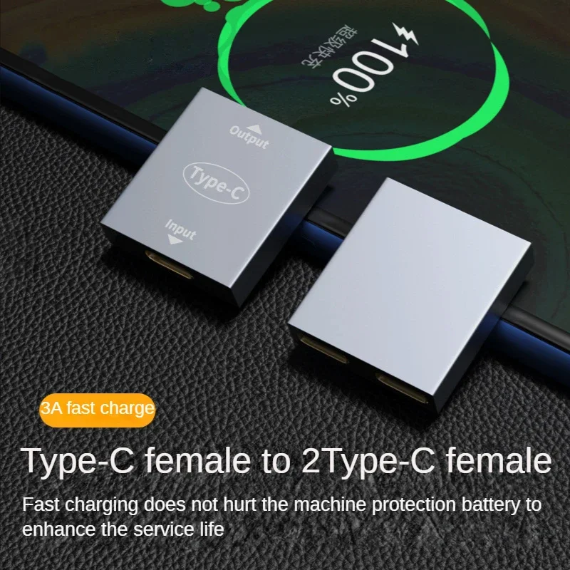 Преобразователь типа c «мама» от одного до двух, 5 В, 3 А, зарядка типа «мама» от 1 до 2, может заряжать в тот же время