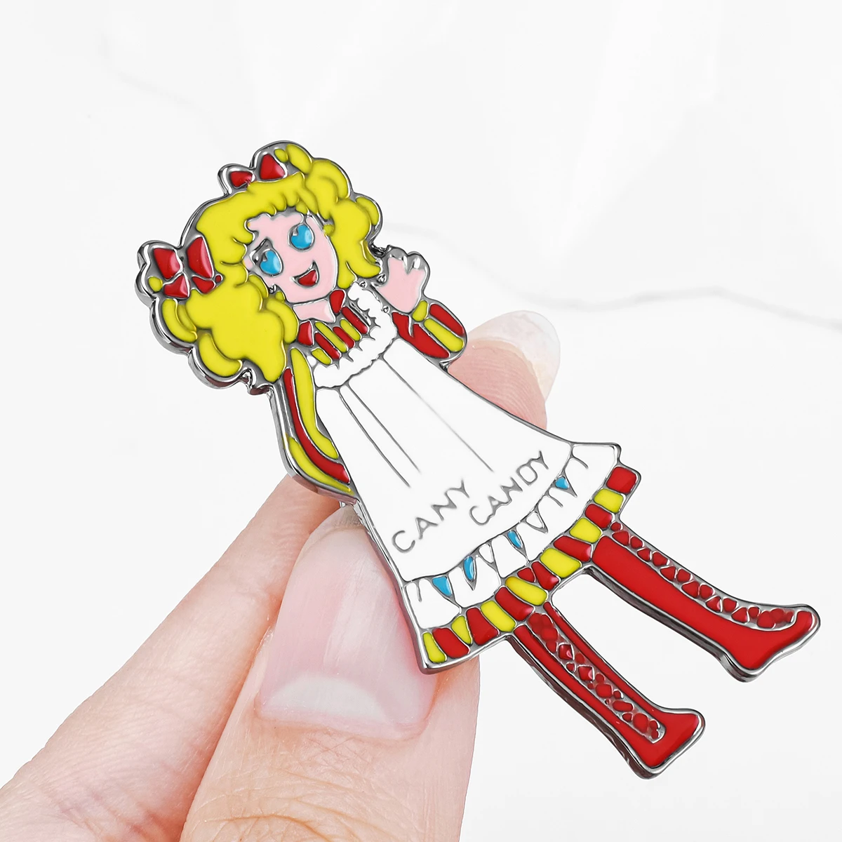 Catuni Candy Candy Colorful Enamel Pin Brooch Anime Cartoon Girl Lapel Lanyard Coat Bag Badge Jewelry Gifts for Women Fans