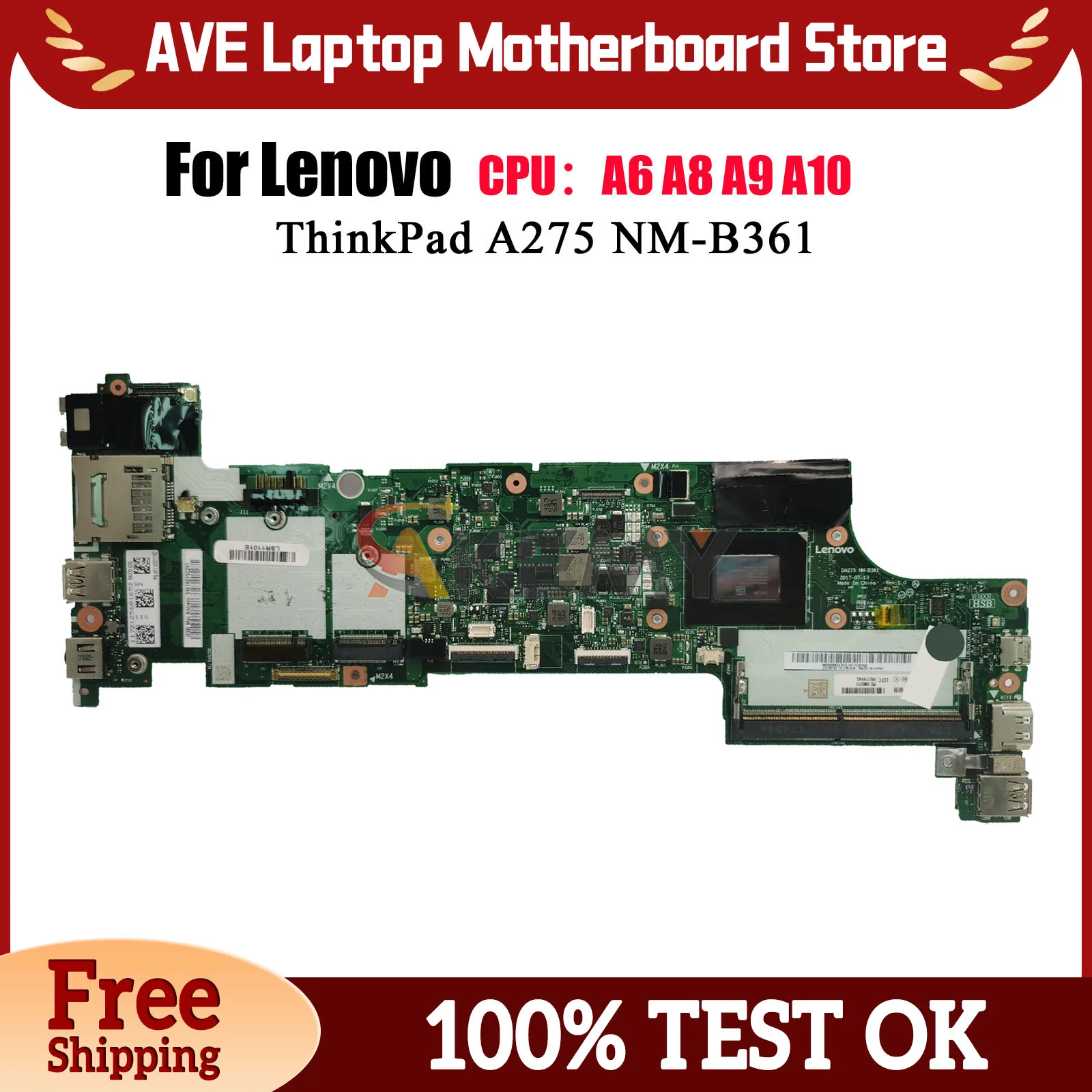 

NM-B361 для Lenovo ThinkPad A275, материнская плата для ноутбука с процессором A10-9700B DDR4, 100% полностью протестирована