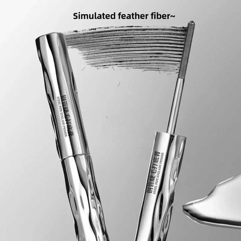 Máscara de pestañas de hierro y Metal, máscara de fibra de seda resistente al agua, extensiones de pestañas rizadas largas negras, Cosméticos de maquillaje de ojos no aglomotantes