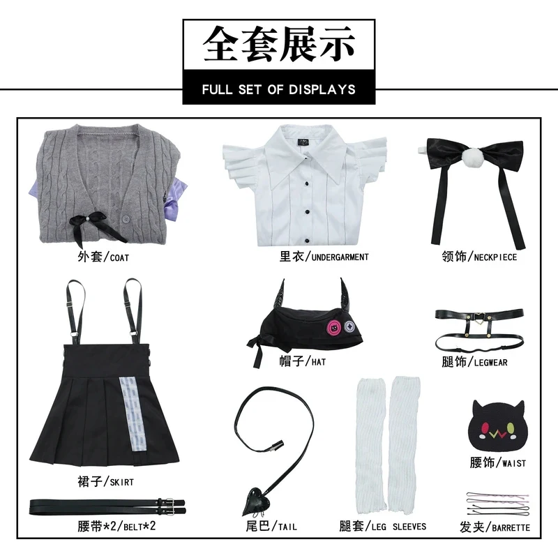 

A;3\v,7'd/Anime Tokoyami Towa Cosplay Costume Virtual YouTuber Uniform Sweater Coat Role Playing for Halloween Party Dc;3;h\7.l/