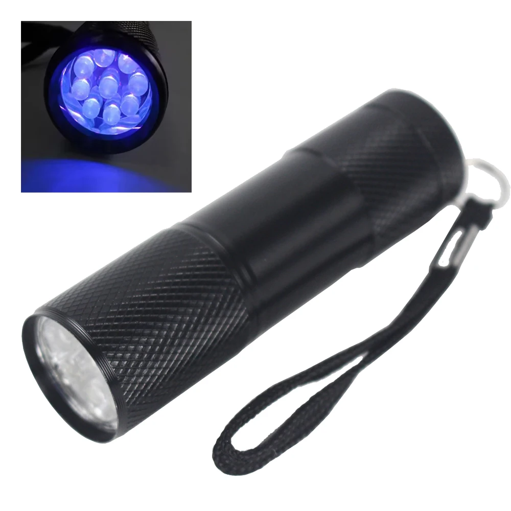 

UV Flashlight 395nm Blacklight 9LED Flashlights Black Light Mini Pet Urine Detector Light for Dog/Cat Dry Stains Bed Bug