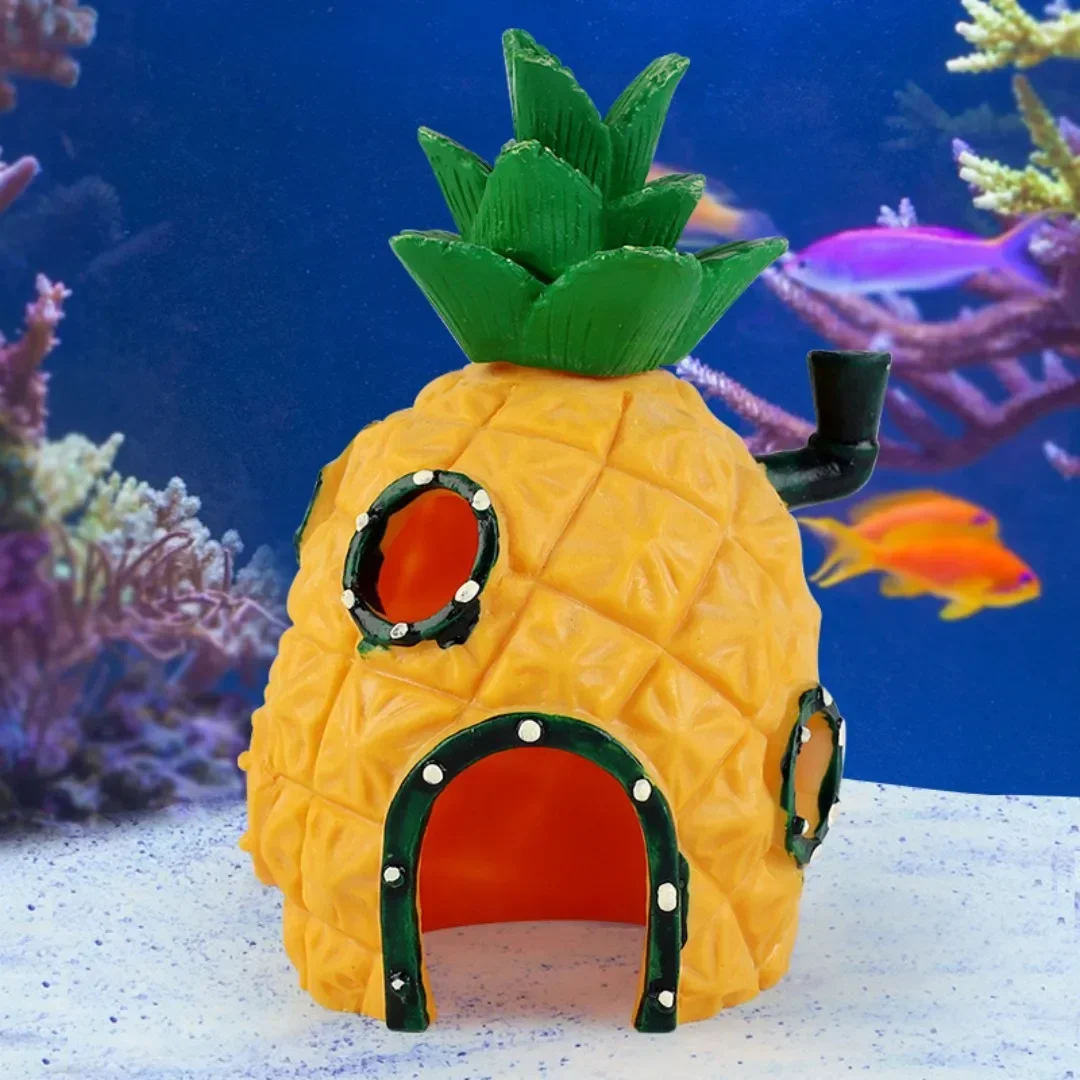 Cartoon Aquarium Resin Castle Fish Tank Decorations Castle Tower Ornaments Fish Tank Hiding Cave Aquarium Accessories Decoration