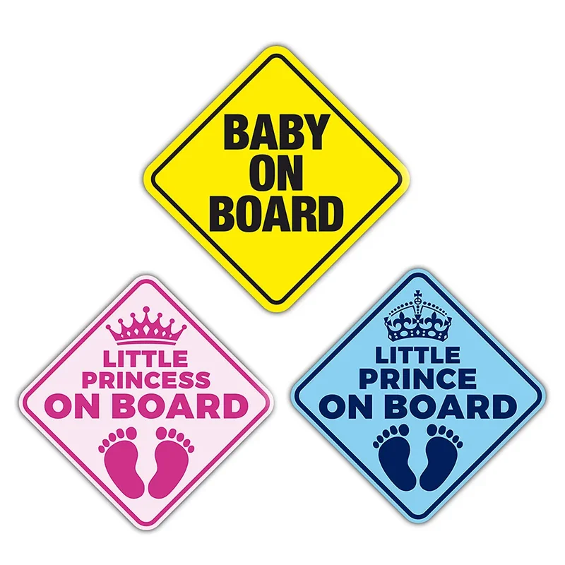 Funny Baby on Board Sticker Kids Safety Reflective Vehicle Vinyl Car Signs  Self-Adhesive Warning Sticker for Driver