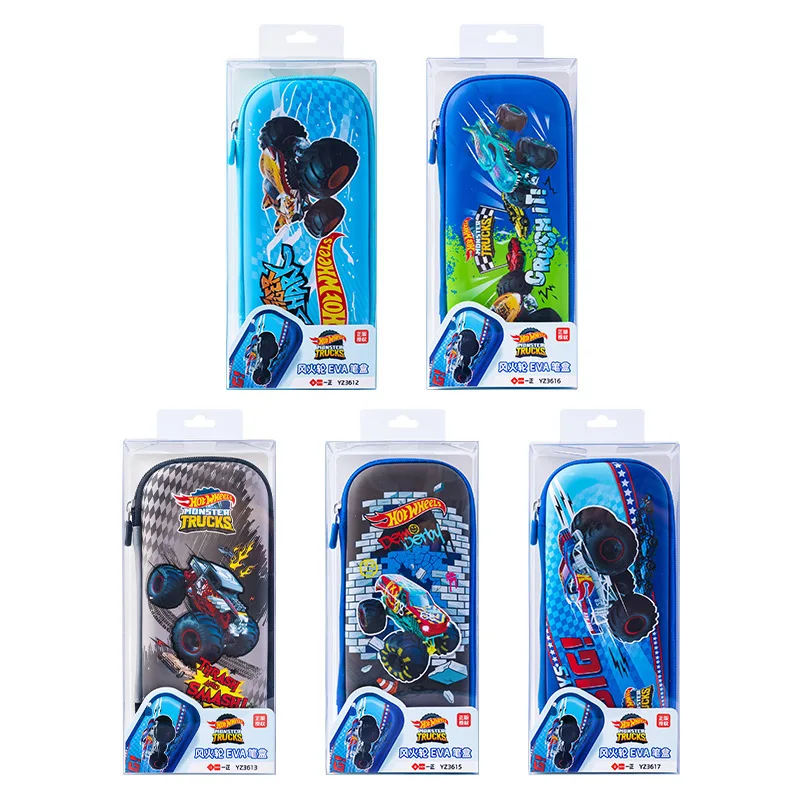 

Двухслойная сумка для канцелярских принадлежностей Hot Wheels, корейский пенал Kawaii, милый мультяшный милый детский пенал, подарок для школы