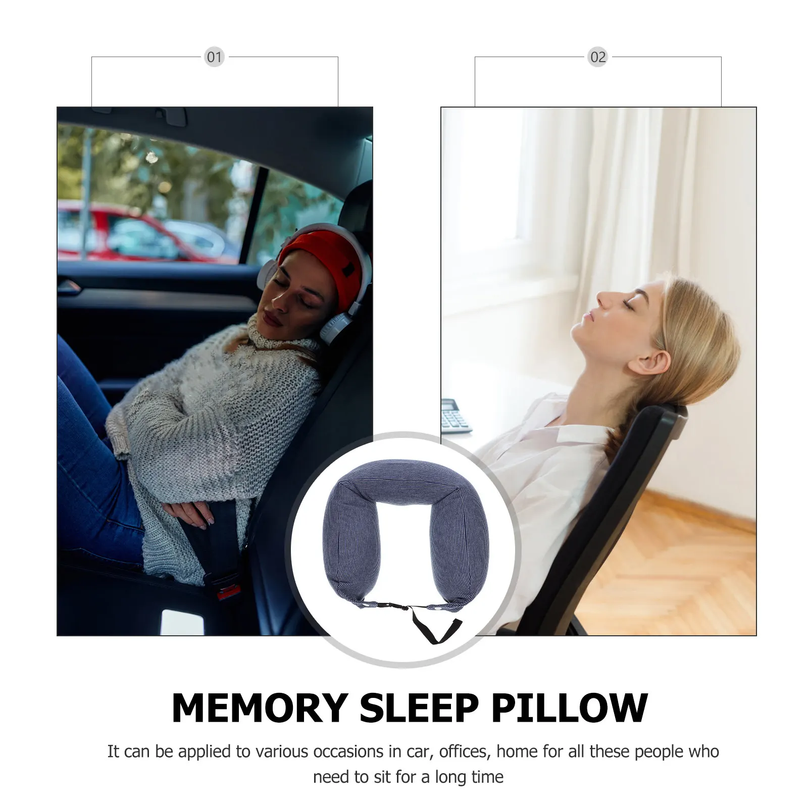

Удобная U-образная подушка для шеи для сна в дороге, в автомобилях, самолетах, офисах. Мягкая, дышащая, легкая, поддерживающая, из ткани с эффектом памяти.