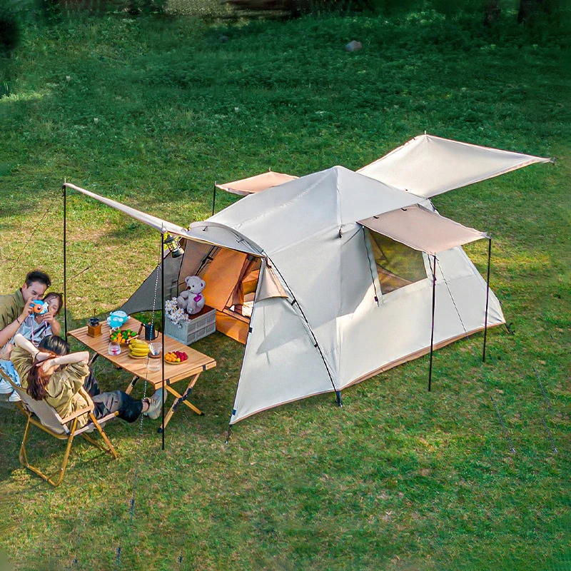 

6 Person Family Long Waterproof Silver Coating Camping Tunnel Tent