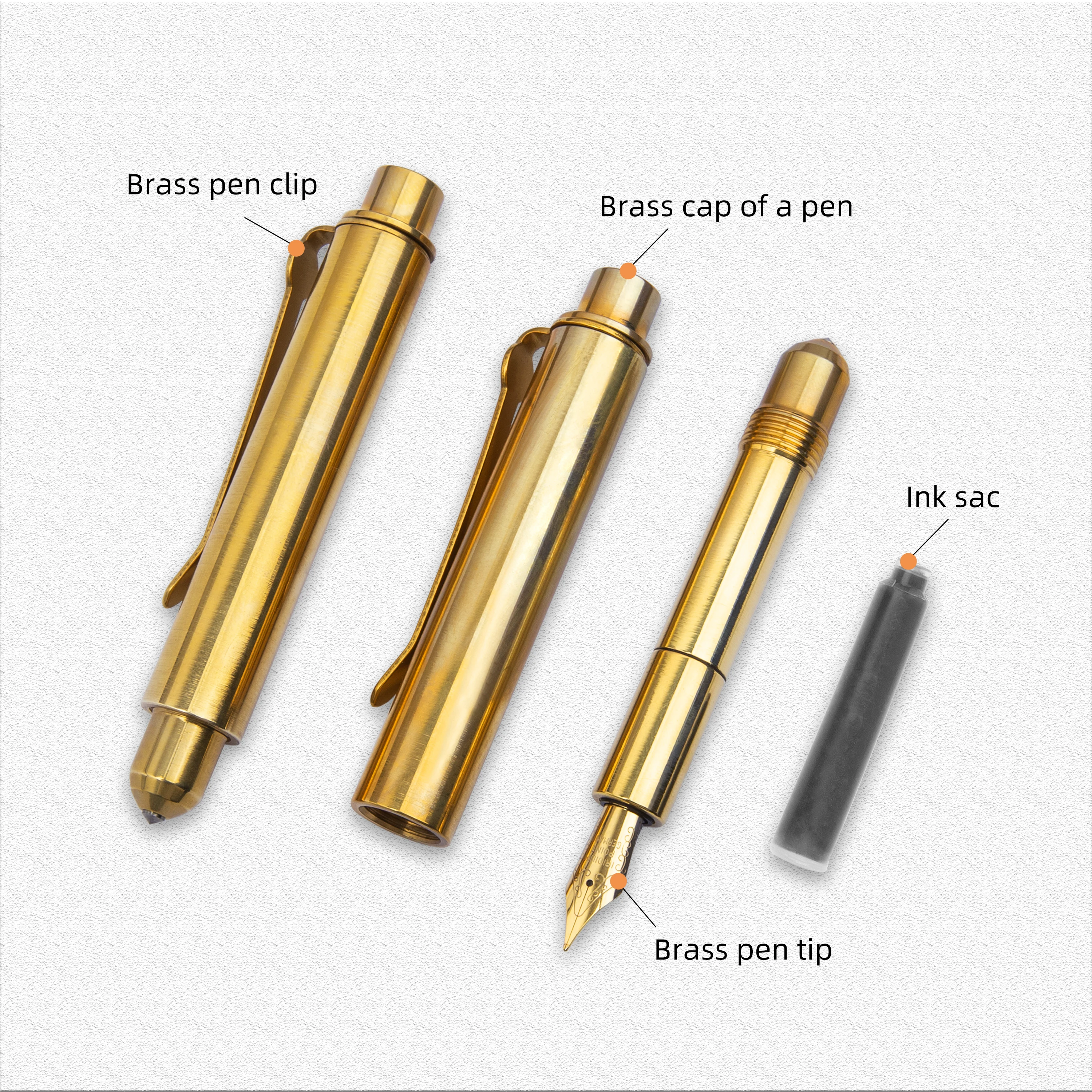 Multifunctional Brass Tactical Pen Write Portable Outdoor Broken Window Self Protection Tools EDC Gift