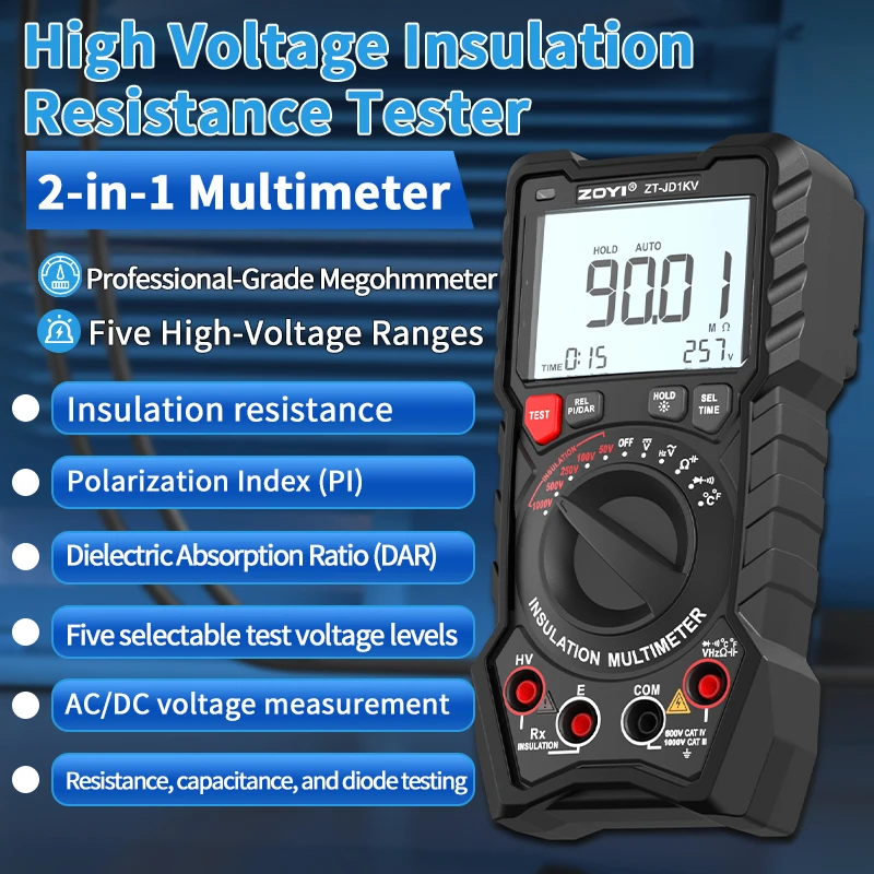 zoyi-1000v-insulation-megohmmeter-25000-counts-high-accuracy-digital-multimeter-electrician-test-combo