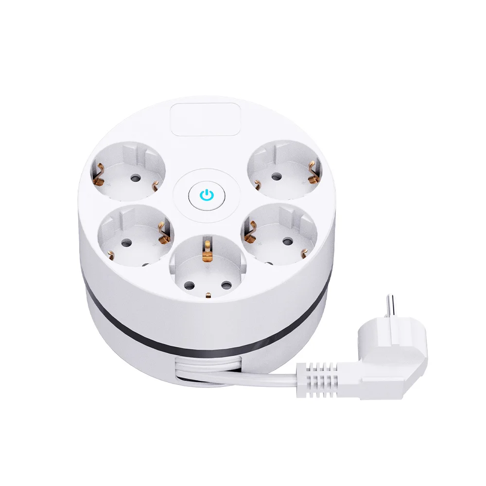 

CILIA E17 Round 5-in-1 EU Power Strip with Reel Trough & Switch, 1.5M Cord, 16A 3680W CE Certified