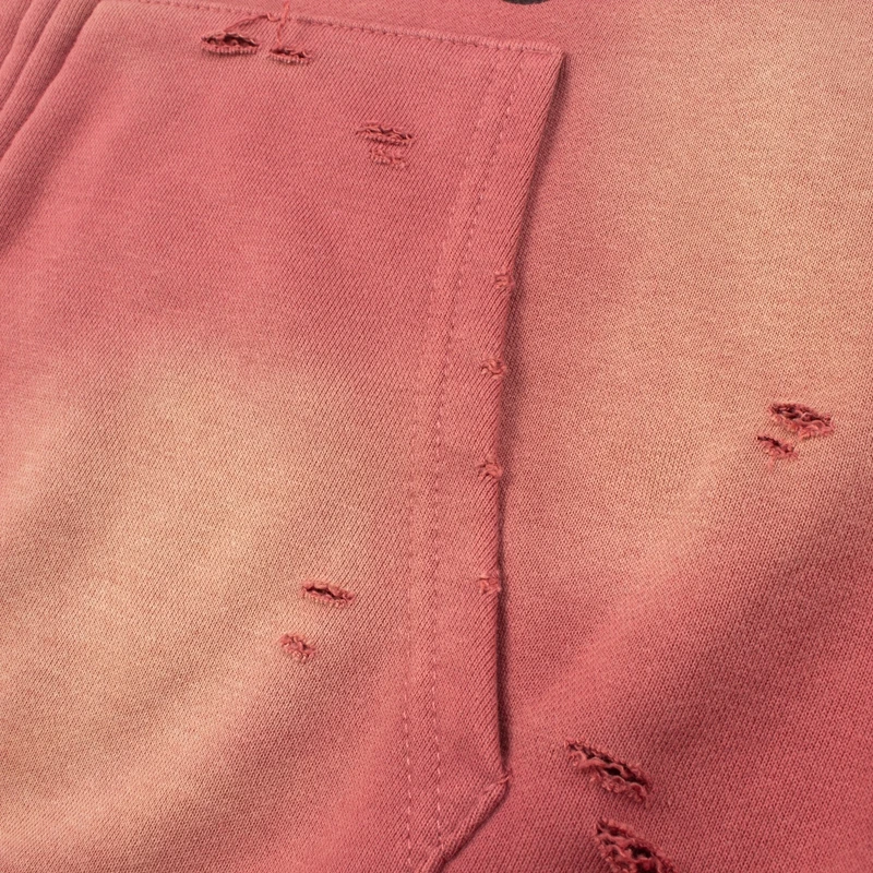 Amerikanischer Vintage-Hoodie mit Reißverschluss für Herren, gewaschen und abgenutzt, Destroyed-Look, Grafik-Hoodie, Oversize-Streetwear – Detail 8