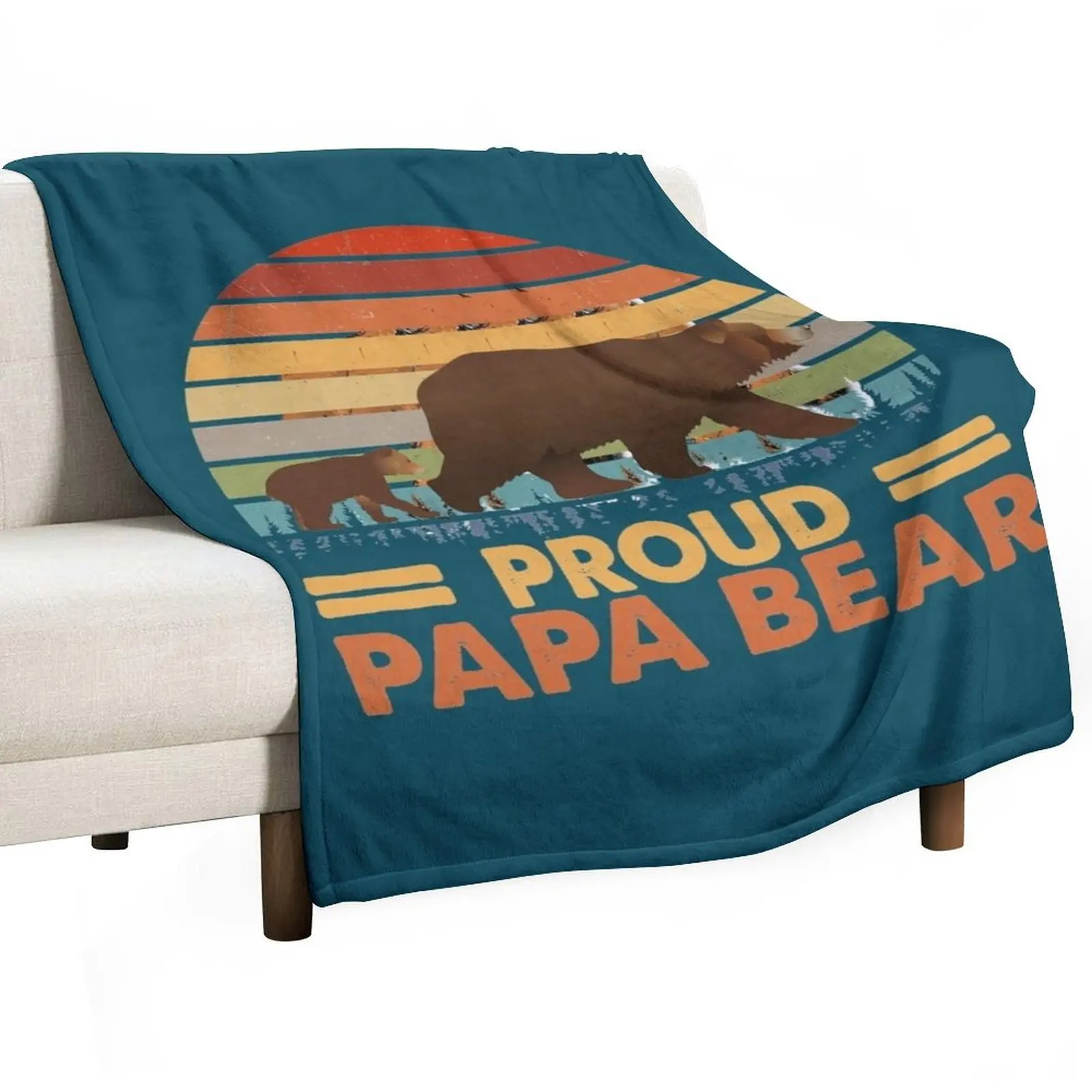 Proud Papa Bear Throw Blanket Fashion Sofas Multi-Purpose for winter for sofa Blankets