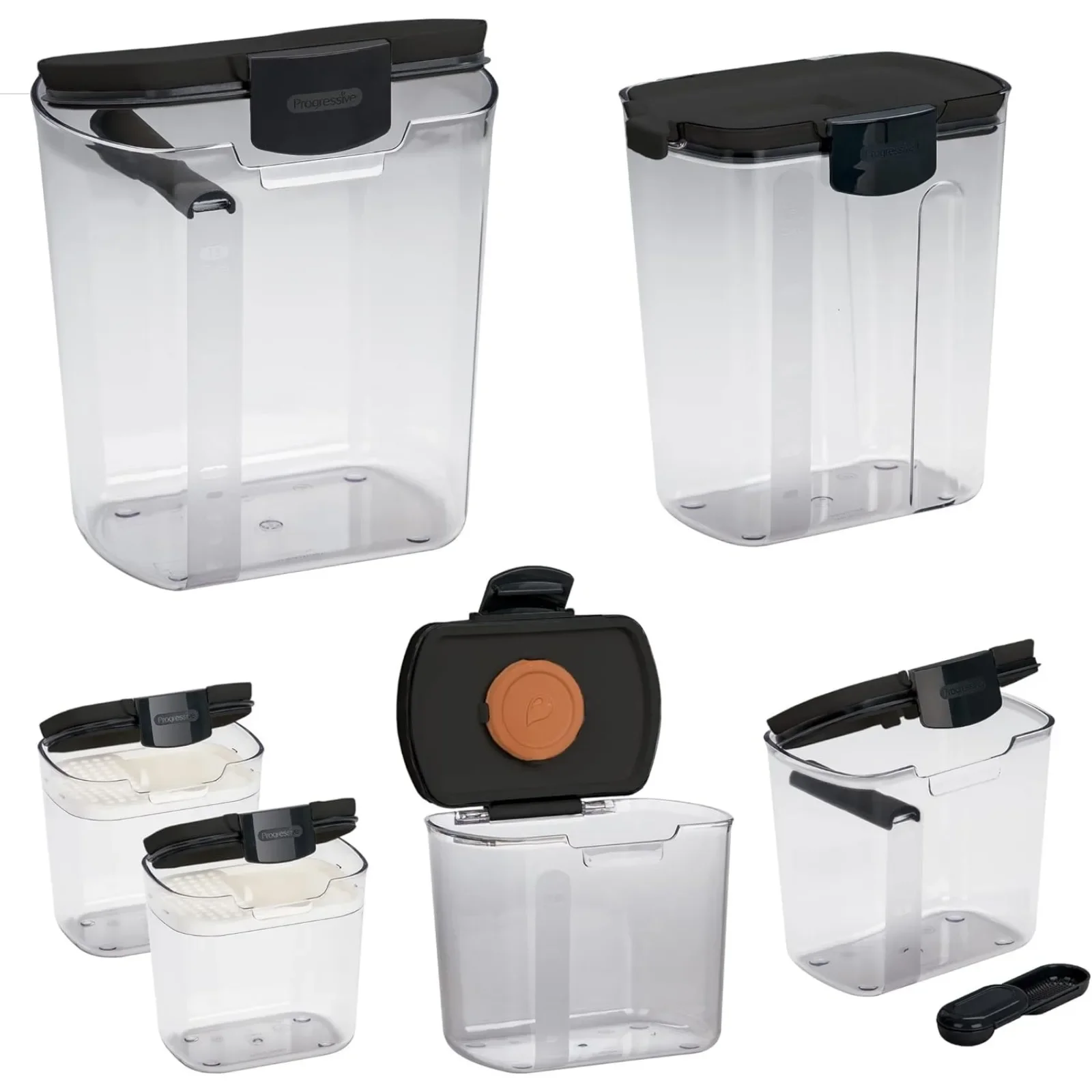 US  Progressive ProKeeper Baker's Airtight Kitchen Storage Canister Container Set for Flour,Sugar & More,Keeps Ingredients Fresh