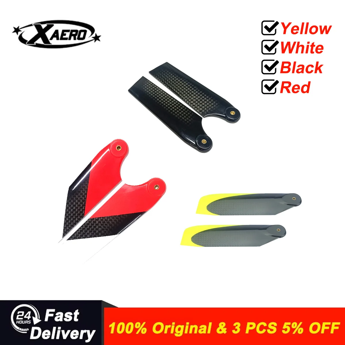 ALIGN T-REX 600 Carbon Fiber Tail Rotor Blades 95mm 96mm, FY600 Helicopter Tail Blades RC Helicopter Parts Spare Accessories