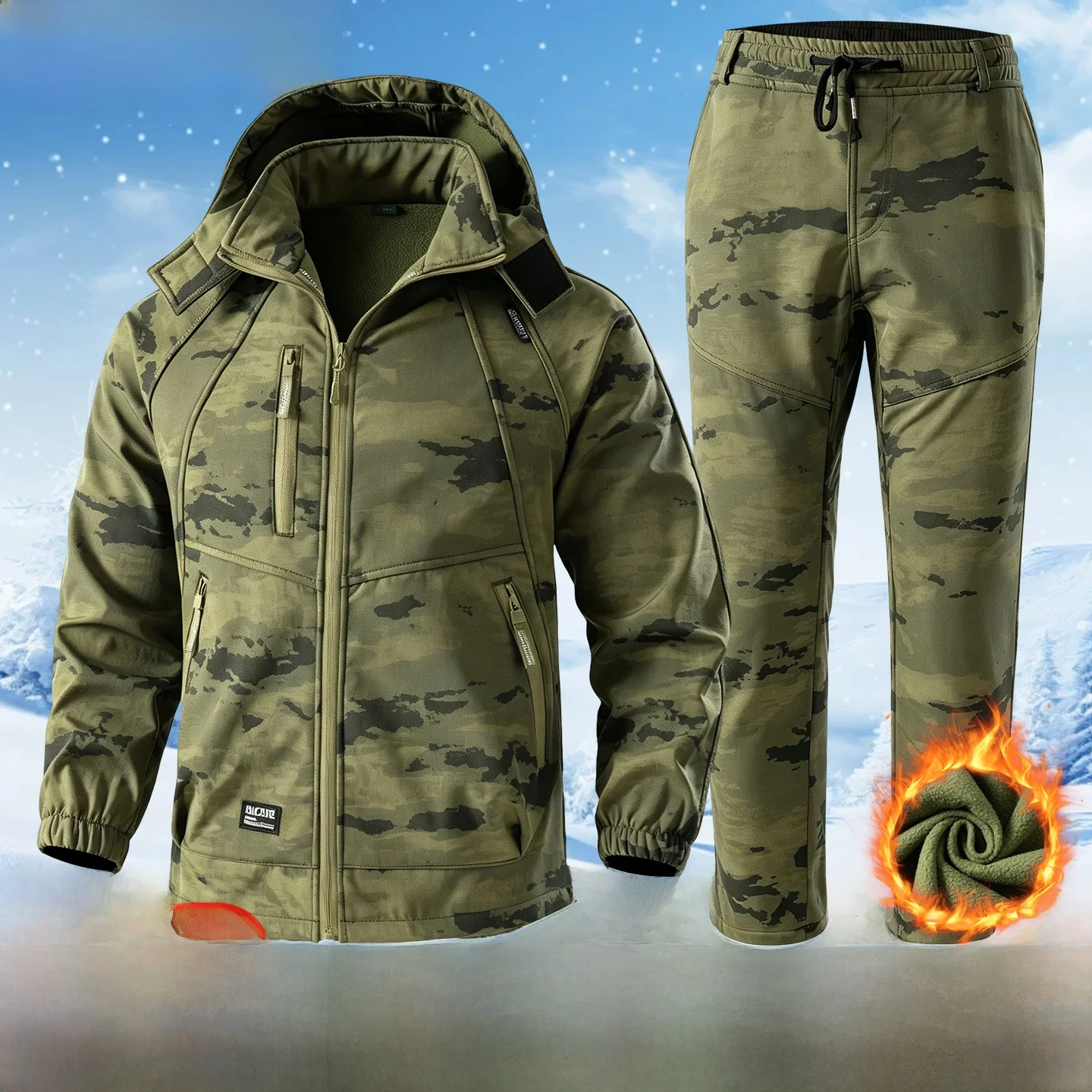 メンズ秋冬作業服サーマル防寒カジュアルワークスーツ防風防水登山服釣りジャケット