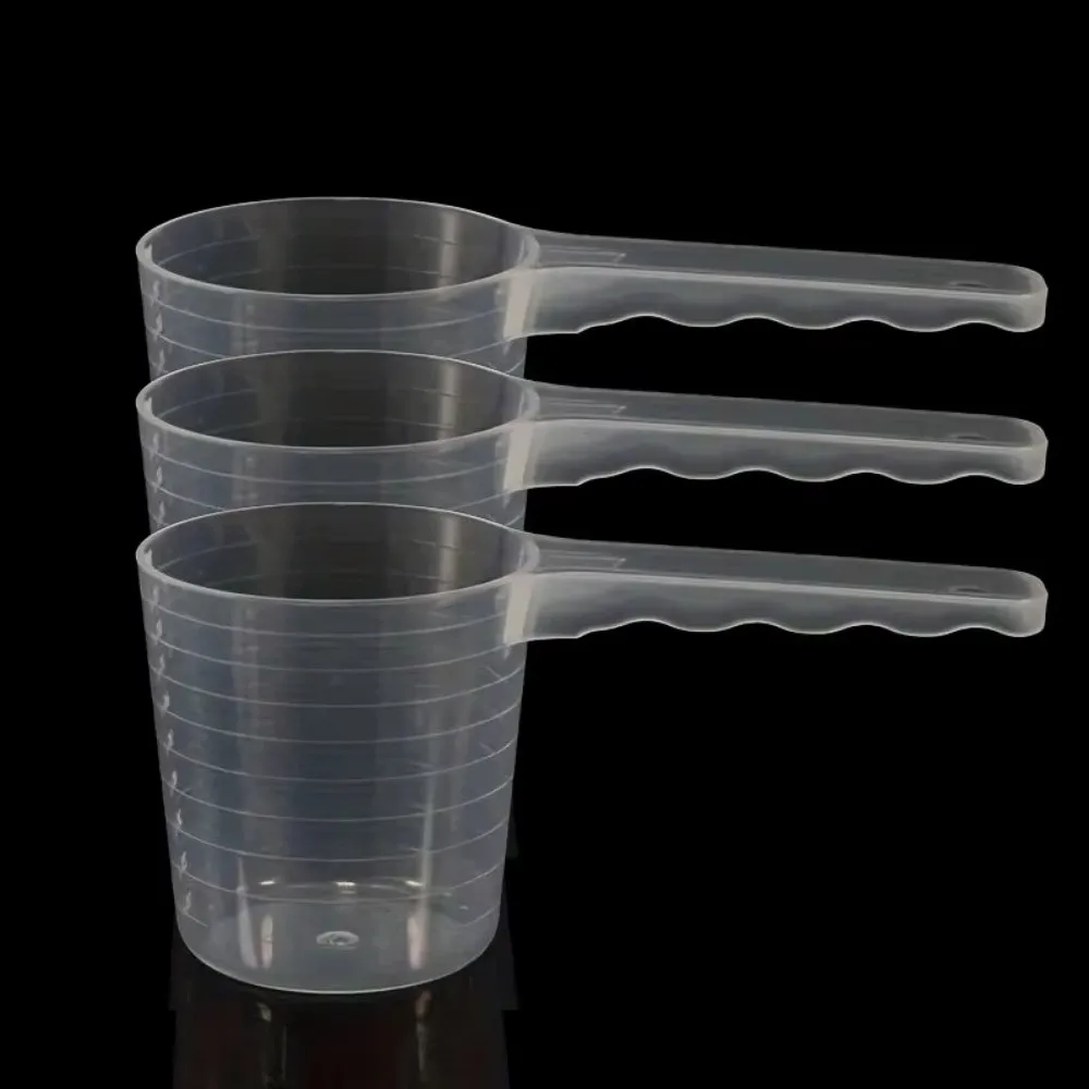 Mini 100ml Pet Food Measuring Spoon Plastic Transparent Measuring Cups Long Handle Durable Feeding Dog Shovel