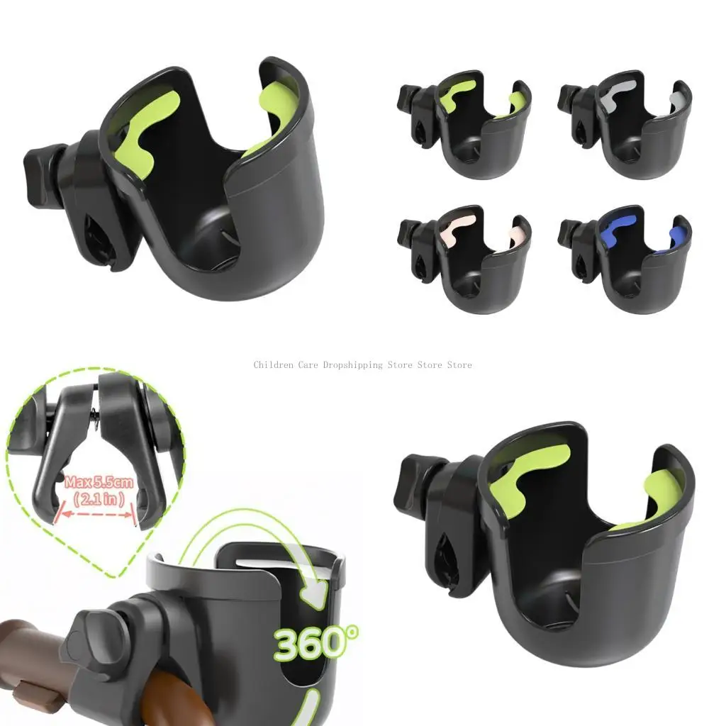 

360 Degree Rotatable Strollers Bike Cup Mount Stand Holder Anti Slip Base Easy Installation without Tool Need