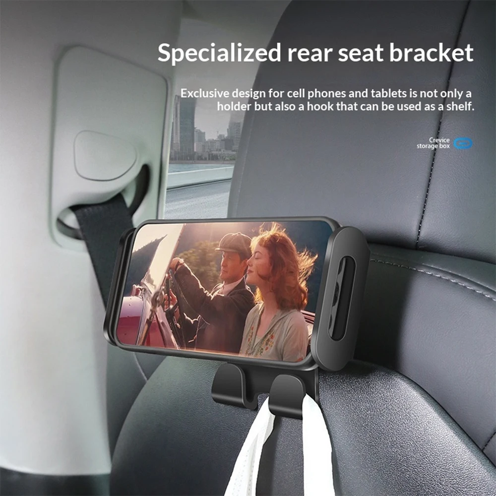 Car Seat Hooks for Tesla Refreshed Model Y/3/YL 6-Seat Refresh Accessories Back Trunk Seat Headrest Organizer Handbag Bag Holder