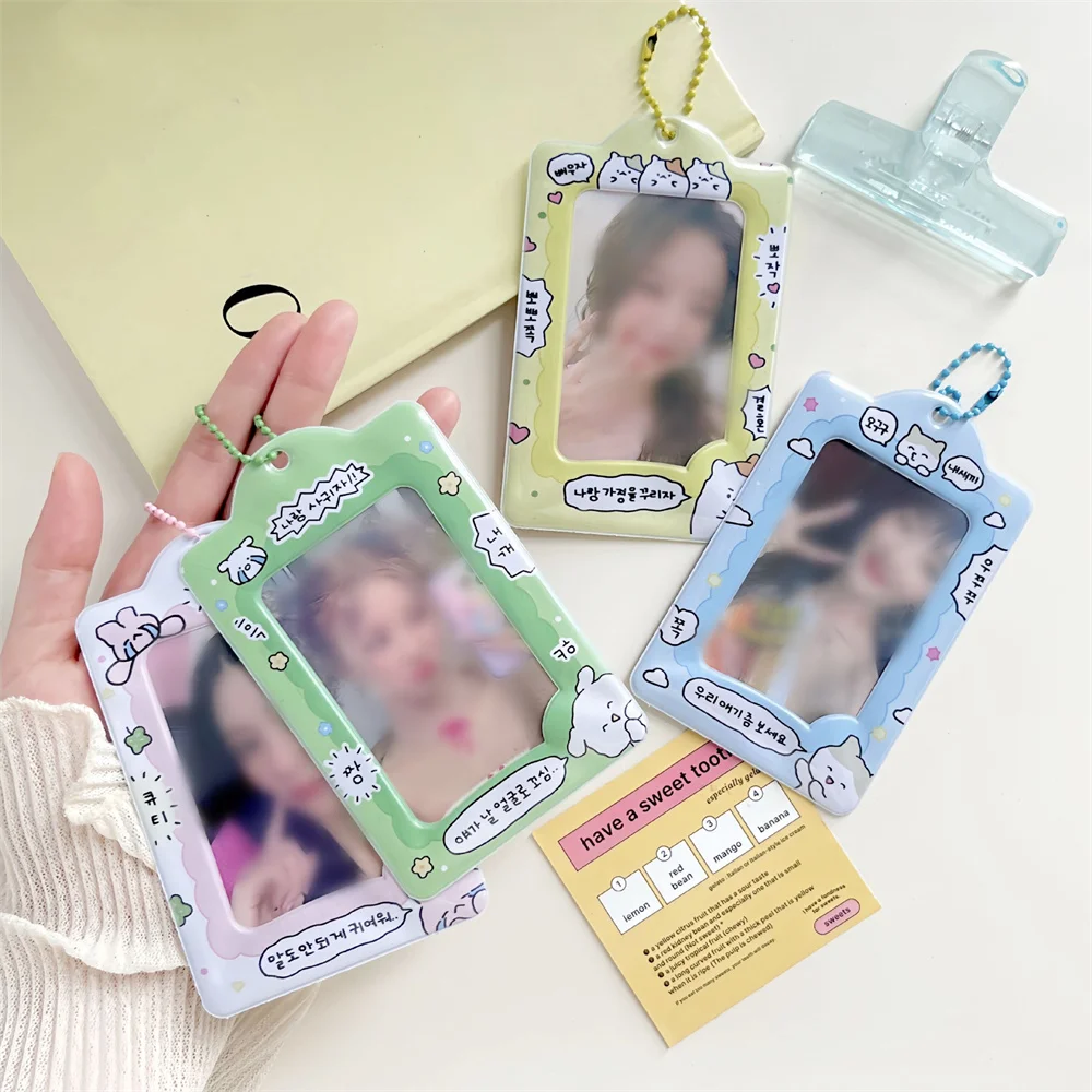 INS Cartoon Photo Card Holder Cute Animal 3-inch Photo Display Cover Star Chasing Idol Photo Album Student Card Storage Cover