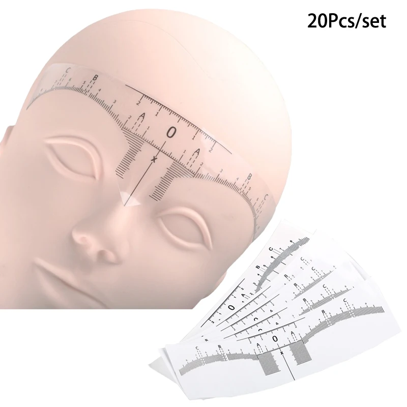

20 шт./упаковка, одноразовые точные линейки для нанесения макияжа бровей