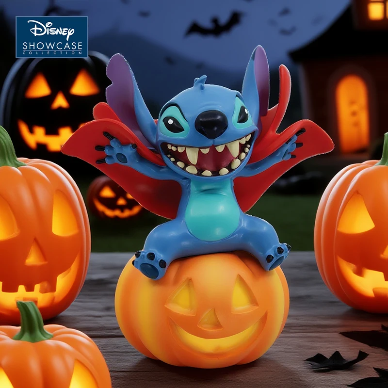 

100% Genuine Stitch Halloween Pumpkin Figuren Stitch Decor Static Toy Collectible Cute Desktop Display Gift