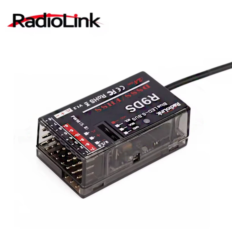 Radiolink R9DS 10CH 2.4GHz RC ตัวรับสัญญาณ SBUS PWM ยาวสําหรับเครื่องบินรถ Multirotors Fit AT9 AT10 AT9S AT10II