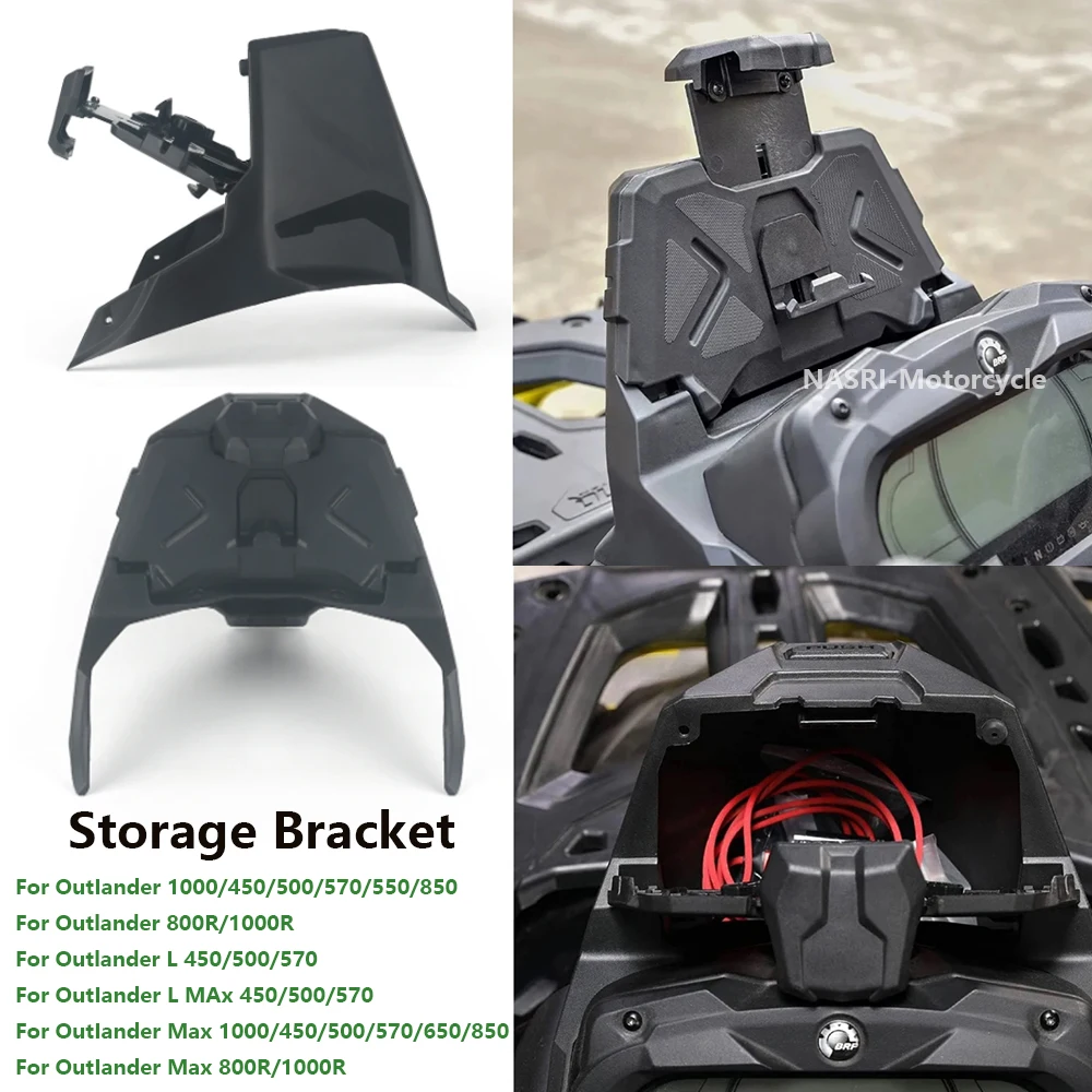 For Can Am Outlander 500 650 800 1000 L MAX Motorcycle Electronic Device Holder Phone and Tablet GPS Holder, Storage Box