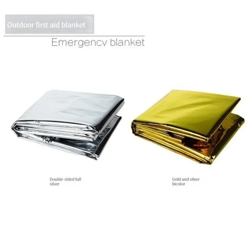 PET Rescue Emergency Blanket Outdoor Outdoor Camping Portable Rescue Emergency Insulation Blanket Cold Proof Sunscreen Reflectiv