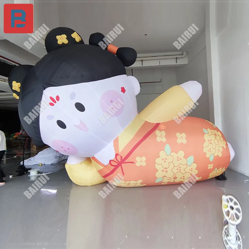 Inflatable cartoon Xiao Douyuan Osmanthus model of the Tang dynasty dress lying in mid-autumn lantern props