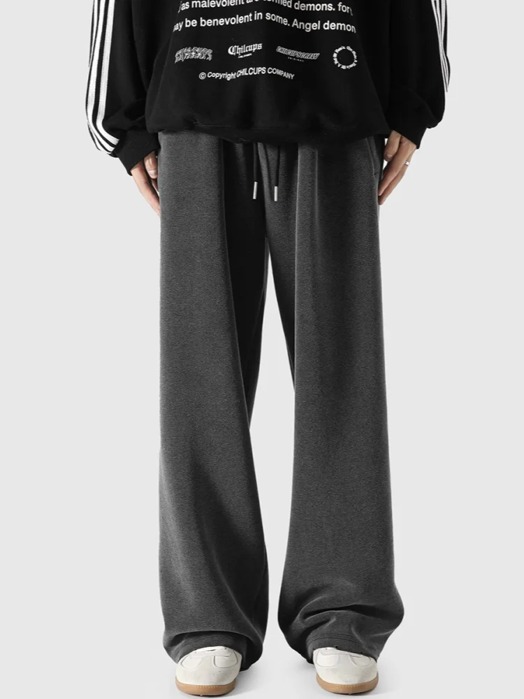 

Waed Vintage Heavyweight Men's Spring Autumn Straight Loose Drapey Wide Leg Sweatpants American High Street Hiphop Trousers