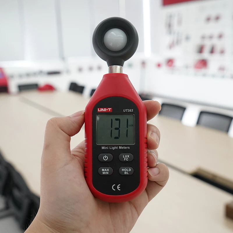 UNI-T Light Meter 200,000 LUX Digital Luxmeter Luminance Lux Fc Test Max Min Illuminometers Photometer UT383 UT383BT