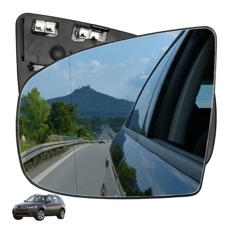 A2UC Car Side Rearview Reflector Front Door Wing Glass Lens with Heating Wide Panoramic Anti Suitable for E70 E71