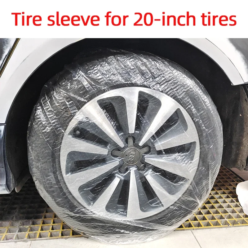 Car Tire Shield Protective Film Spray Repair Tire Protective Cover Disposable Plastic Film 50 / Bag