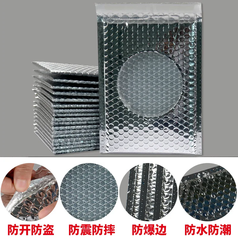 20PCS/silver PE Aluminum Coated Bubble Bag, Waterproof and Anti-collision Express Transport Bag