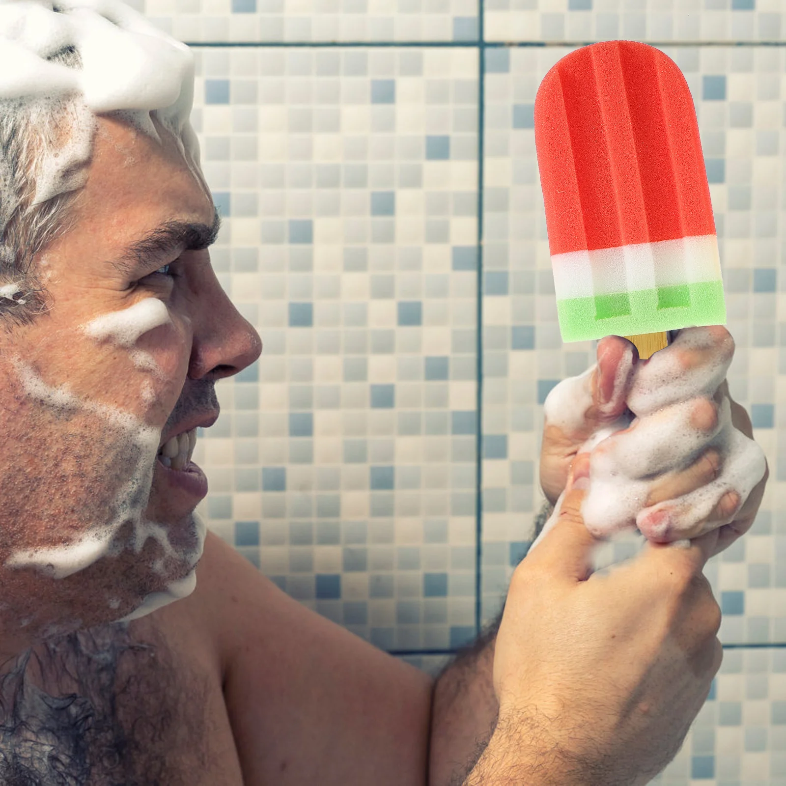 3 قطعة كرة استحمام على شكل آيس كريم إسفنجة لينة منشفة استحمام لطيف الجسم التقشير دش الغسيل رغوة غنية تنظيف الجسم #4