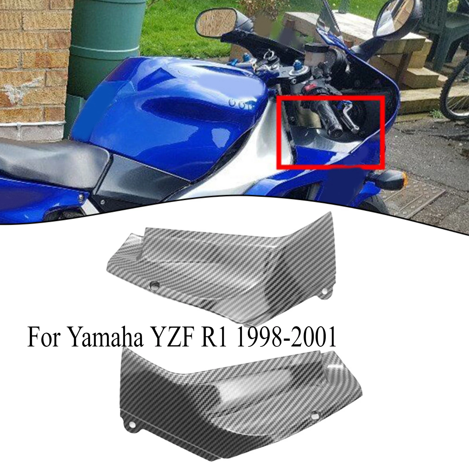 

Для Yamaha YZF R1 1998-2001: накладка на боковой воздухозаборник с гидрографической печатью, модифицированная вставка обтекателя, запасные части для кузова