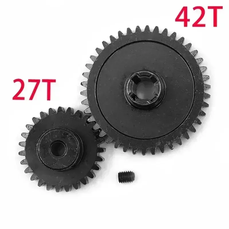 Engrenage principal Diff en métal 42T + engrenage moteur 27T pour 1/18 WLtoys A959-B A969-B A979-B K929-B RC, pièces de mise à niveau de voiture