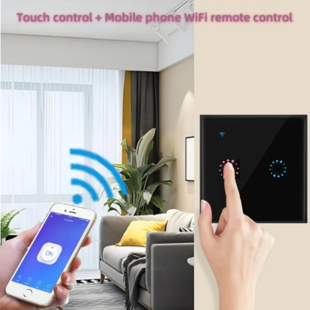 

2.4G switch carro de controle remoto contacto wifi inteligente interruptor táctil pared wifi switch work with alexa echo dot