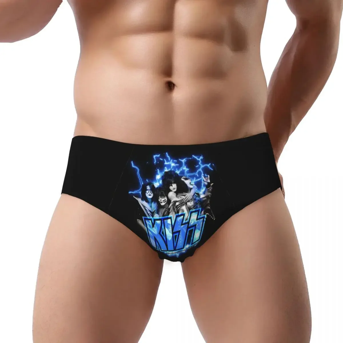 Kiss Rock Band Retor Men Triangle Panties Breathable Boxer Underpants Short Underwear for Homme Man Boyfriend Gifts