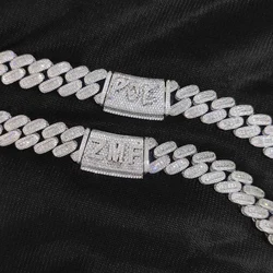 18mm Bling Rectangle/Round Diamond Cuban Link Chain Hiphop Custom Name Cuban Chain Necklace For Men Rapper Jewelry