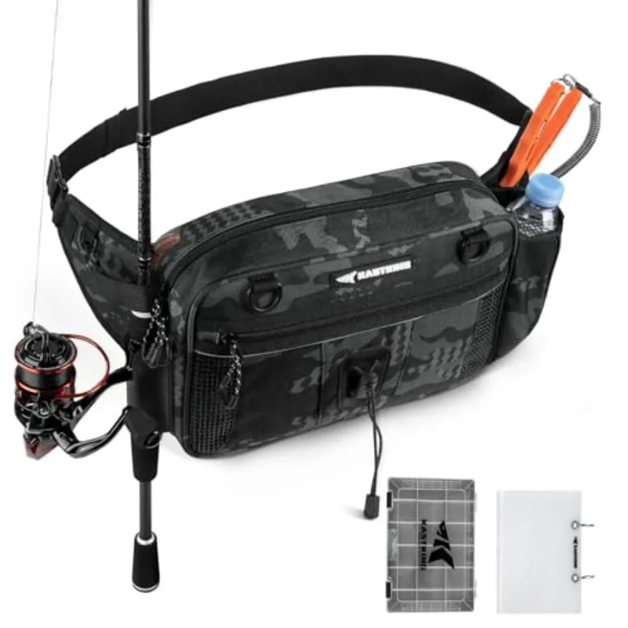 

BaitSpace Waist Bag Waterproof Tackle Storage Bag With Adjustable Belt, Fishing Fanny Pack for Men, Soft Bait Organizer, 3600 U