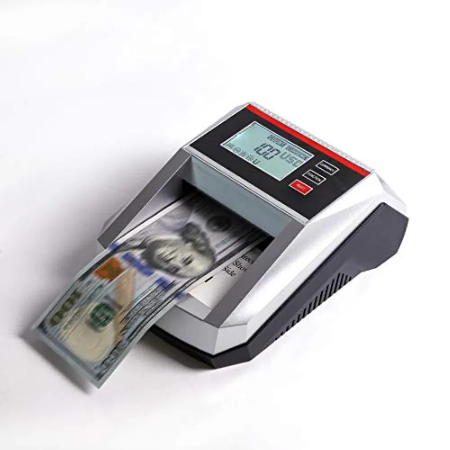

Counterfeit Money Detector Machine for retail counters, ABS plastic, black, 2-in-1 bill counter with UV/MG/IR detection