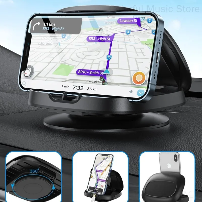 

Suction Cup Phone Brackets For Car Center Console Anti-Slip Stable Navigation Stand For Automobile Universal Mobile Phone Stands