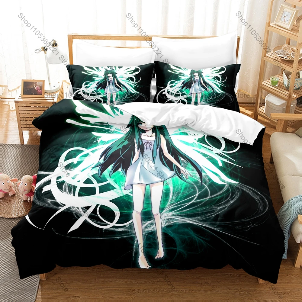 The Song Of Saya Bedding Set Duvet Cover + 2 Pillowcases Hanging Bohemian Horror Visual Novel Saya Anime Bedroom Decor