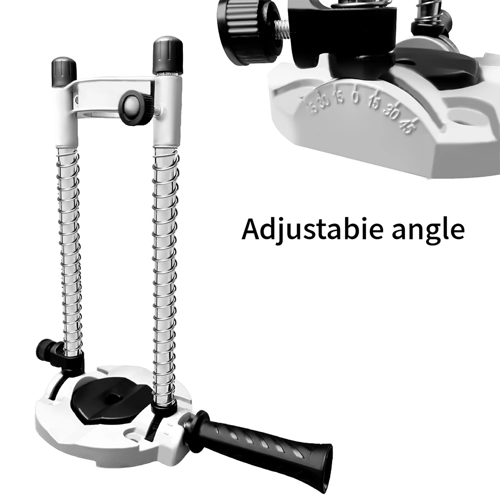 Practical 0-45 Degree Angle Drill Stand Adjustable with Steel Column for Woodworking Power Tool Aluminum Base