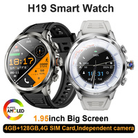 H19 4G Full Netcom Smartwatch 1.95 inch Amoled Screen Rotating HD Camera 128GB ROM 1900mAh  Battery WIFI Android Smart Watch Men